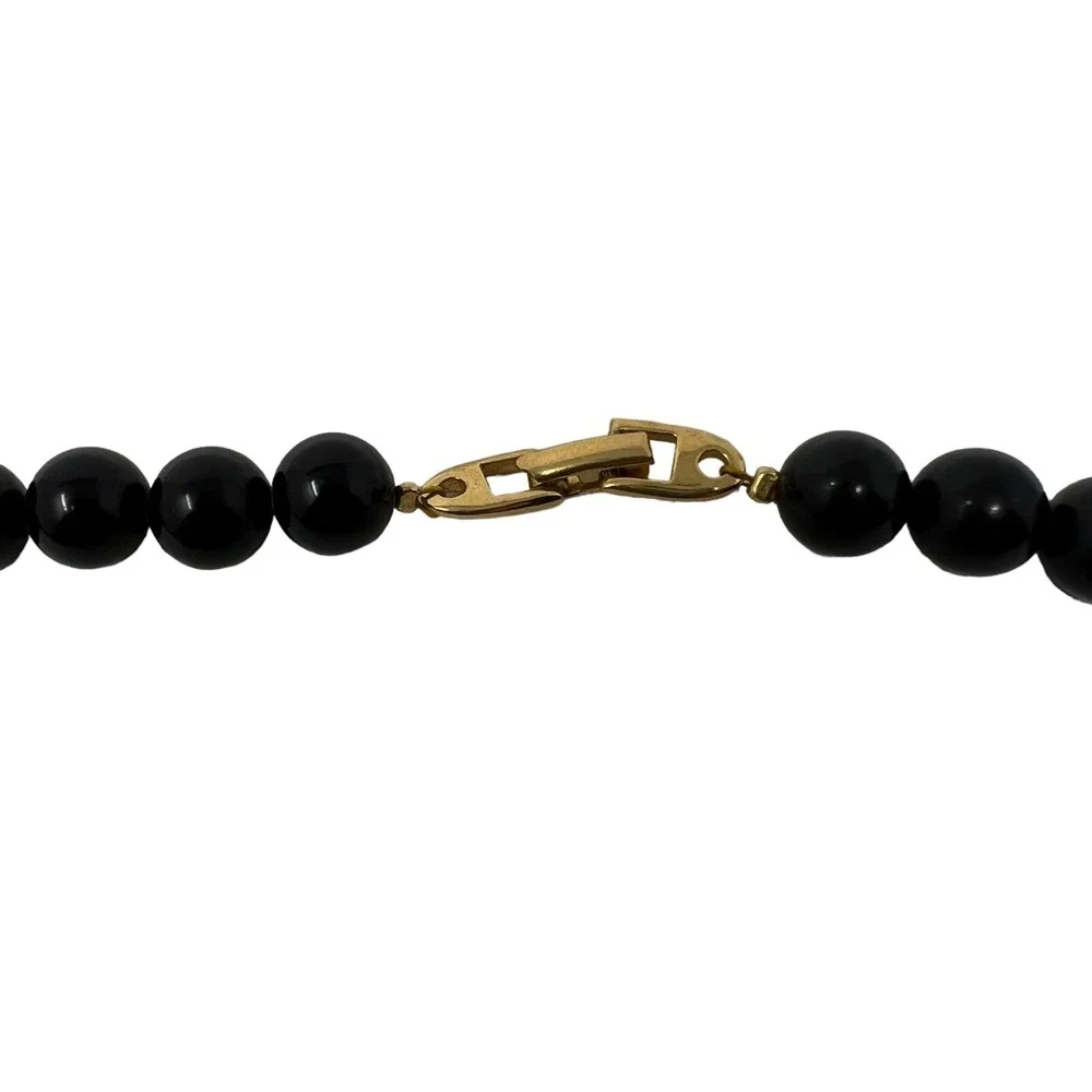 Vintage Napier Beaded Necklace Black and Gold Beads Elegant Classic‎